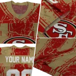 personalized san francisco 49ers rugged stripes red jersey best selling