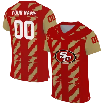 personalized san francisco 49ers stripe block red jersey best selling