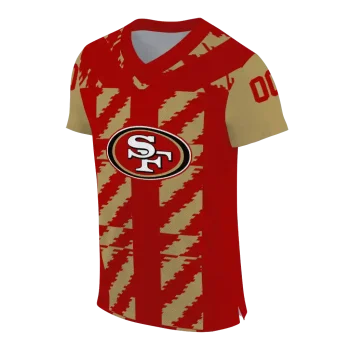 personalized san francisco 49ers stripe block red jersey fashion forward