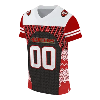 personalized san francisco 49ers tire arrows red black white jersey fashion forward