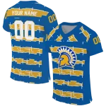 personalized san jose state spartans layered grids blue jersey best selling