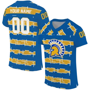 personalized san jose state spartans layered grids blue jersey best selling