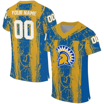 personalized san jose state spartans rugged stripes blue jersey best selling