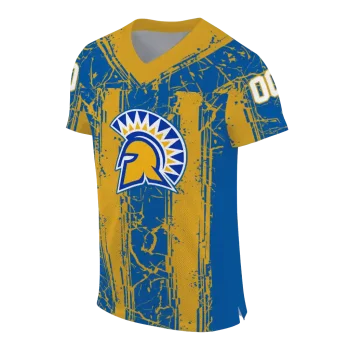 personalized san jose state spartans rugged stripes blue jersey fashion forward
