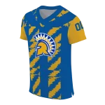 personalized san jose state spartans stripe block blue jersey best selling