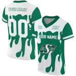 personalized saskatchewan roughriders dripping flames green white jersey best selling