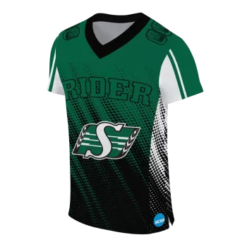 personalized saskatchewan roughriders halftone flow green black jersey fashion forward