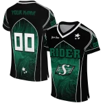 personalized saskatchewan roughriders halftone slant green black jersey best selling