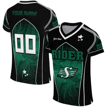 personalized saskatchewan roughriders halftone slant green black jersey best selling