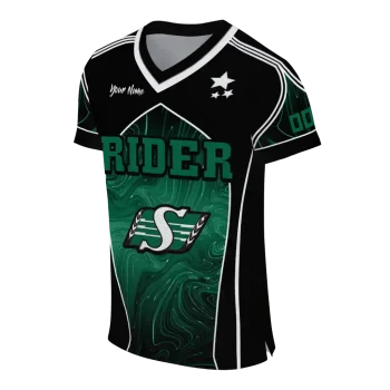 personalized saskatchewan roughriders halftone slant green black jersey fashion forward