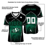 personalized saskatchewan roughriders halftone slant green black jersey best selling