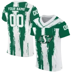 personalized saskatchewan roughriders striped texture green jersey best selling