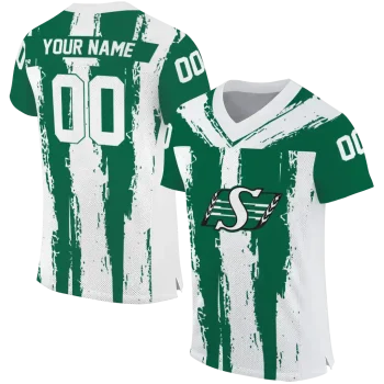 personalized saskatchewan roughriders striped texture green jersey best selling