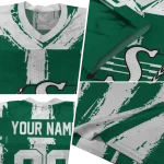 personalized saskatchewan roughriders striped texture green jersey best selling