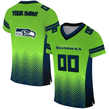 personalized seattle seahawks halftone sweep green black jersey best selling