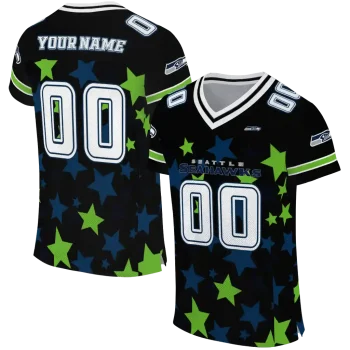 personalized seattle seahawks star cluster black jersey best selling