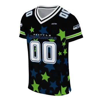 personalized seattle seahawks star cluster black jersey fashion forward