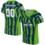 personalized seattle seahawks stripe splatter blue jersey best selling
