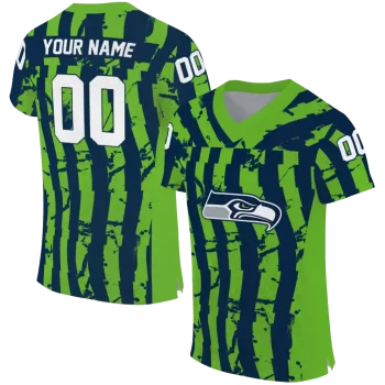 personalized seattle seahawks stripe splatter blue jersey best selling