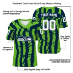 personalized seattle seahawks stripe splatter blue jersey best selling