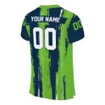 personalized seattle seahawks striped texture blue jersey best selling