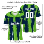 personalized seattle seahawks striped texture blue jersey best selling
