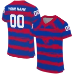 personalized smu mustangs art stripe blue jersey best selling