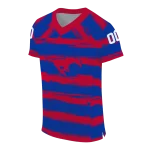 personalized smu mustangs art stripe blue jersey best selling