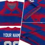 personalized smu mustangs art stripe blue jersey best selling