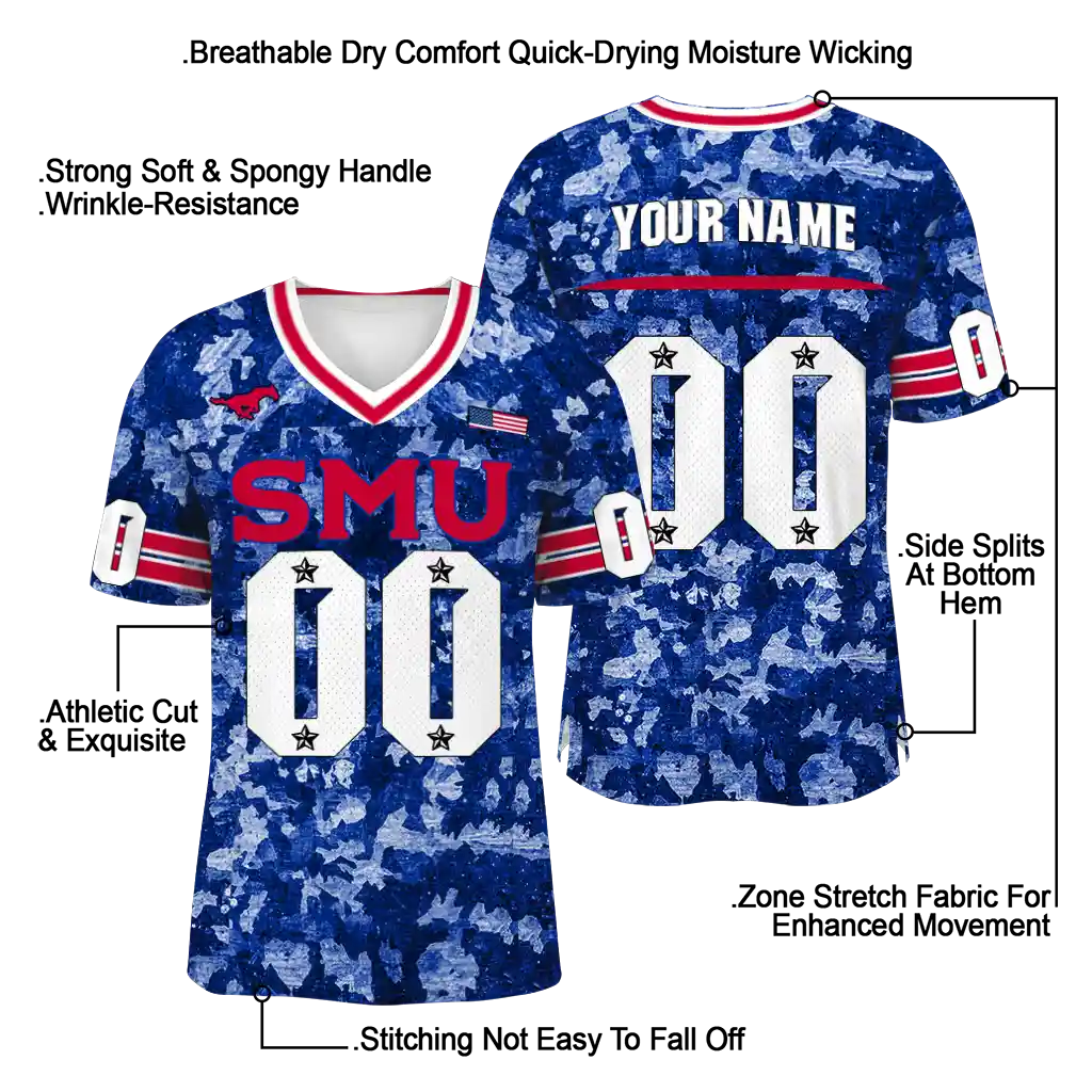 personalized smu mustangs camouflage abstract blue jersey latest model personalized smu mustangs camouflage abstract blue jersey latest model