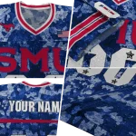 personalized smu mustangs camouflage abstract blue jersey best selling