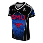 personalized smu mustangs halftone slant blue black jersey best selling