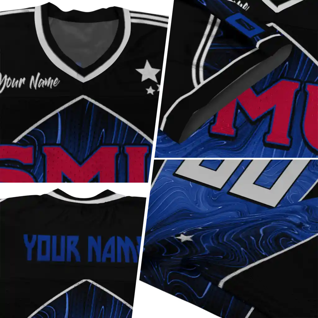 personalized smu mustangs halftone slant blue black jersey new arrival personalized smu mustangs halftone slant blue black jersey new arrival