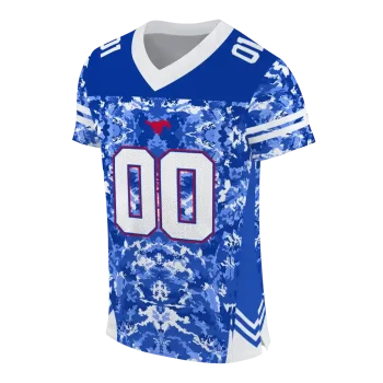 personalized smu mustangs mirrored pattern blue jersey fashion forward