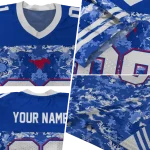 personalized smu mustangs mirrored pattern blue jersey best selling