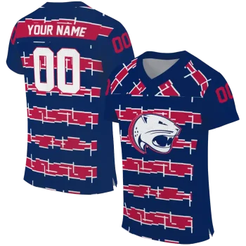 personalized south alabama jaguars layered grids blue jersey best selling