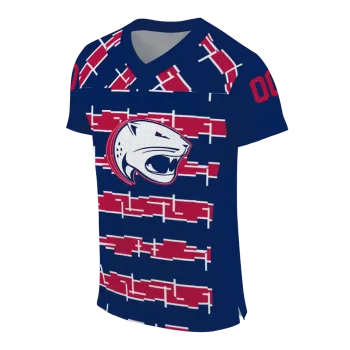 personalized south alabama jaguars layered grids blue jersey fashion forward