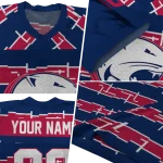 personalized south alabama jaguars layered grids blue jersey best selling