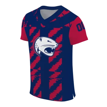 personalized south alabama jaguars stripe block blue jersey fashion forward