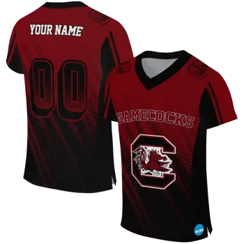 personalized south carolina gamecocks halftone flow garnet black jersey best selling