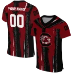 personalized south carolina gamecocks striped texture garnet jersey best selling