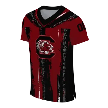 personalized south carolina gamecocks striped texture garnet jersey fashion forward