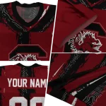 personalized south carolina gamecocks striped texture garnet jersey best selling