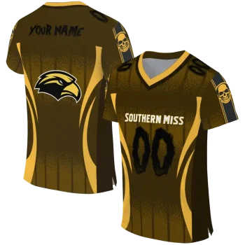 personalized southern miss golden eagles dynamic dots gold jersey best selling