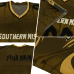 personalized southern miss golden eagles dynamic dots gold jersey best selling