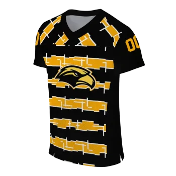 personalized southern miss golden eagles layered grids black jersey fashion forward