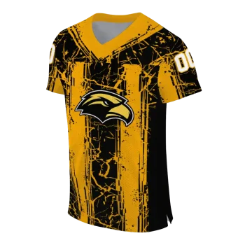 personalized southern miss golden eagles rugged stripes black jersey fashion forward
