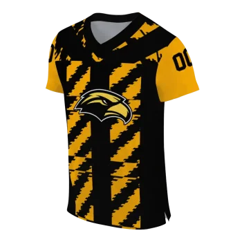 personalized southern miss golden eagles stripe block black jersey fashion forward
