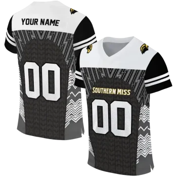 personalized southern miss golden eagles tire arrows black white jersey best selling