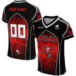 personalized tampa bay buccaneers halftone slant red black jersey best selling